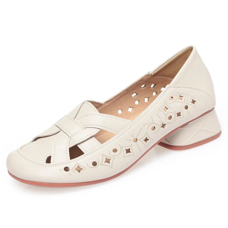 2024 Summer Tennis Breathable Soft Bottom Shoes For Women Walking Stylish Comfort Slip-on Trainers Working Soft Leather Shoes