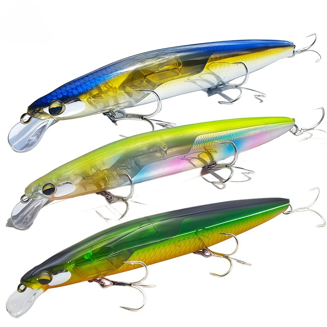 

Floating Laser Scales Long Lip Minnow Lure Long Cast Bionic Hard Bait For Bass Pike Muskie Freshwater Saltwater Fishing Tackle