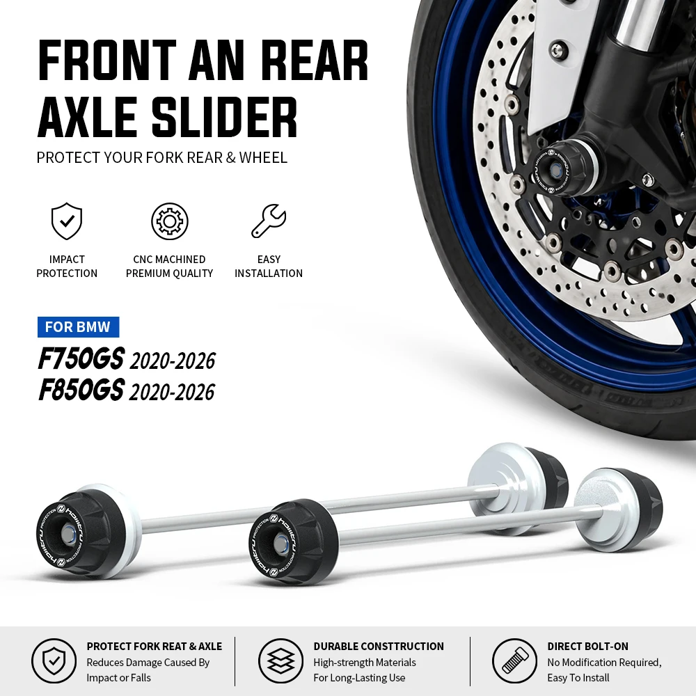 F750GS F850GS Front Rear Wheels Protect Slider For BMW F 750 850 GS 2020-2025 Motorcycle Front Axle Rocker Arm Fork Crash Slider
