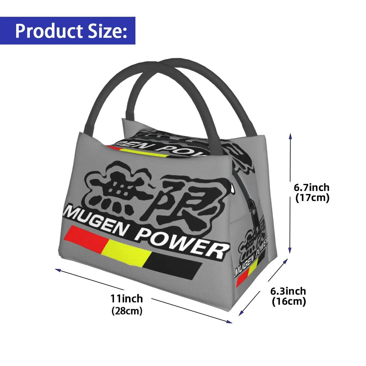 Mugen Power Design-Bolsa de almuerzo aislada, enfriador térmico a prueba de fugas, Bento Box, Picnic, viaje