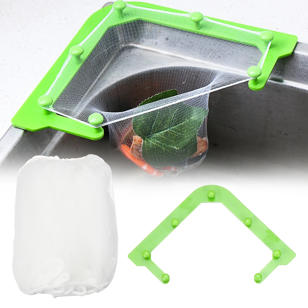 Hanging Holder Corner Garbage Storage Rack Triangle Tri-Holder Filter Leftovers Sink Strainer Bag