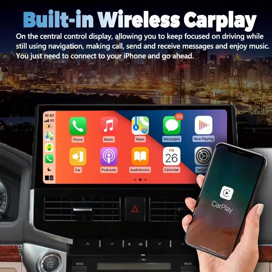 15'' For Toyota Land Cruiser 200 LC200 LC300 2007-2016 Car Radio Multimedia Player Touch Screen Auto Wireless Carplay Bluetooth