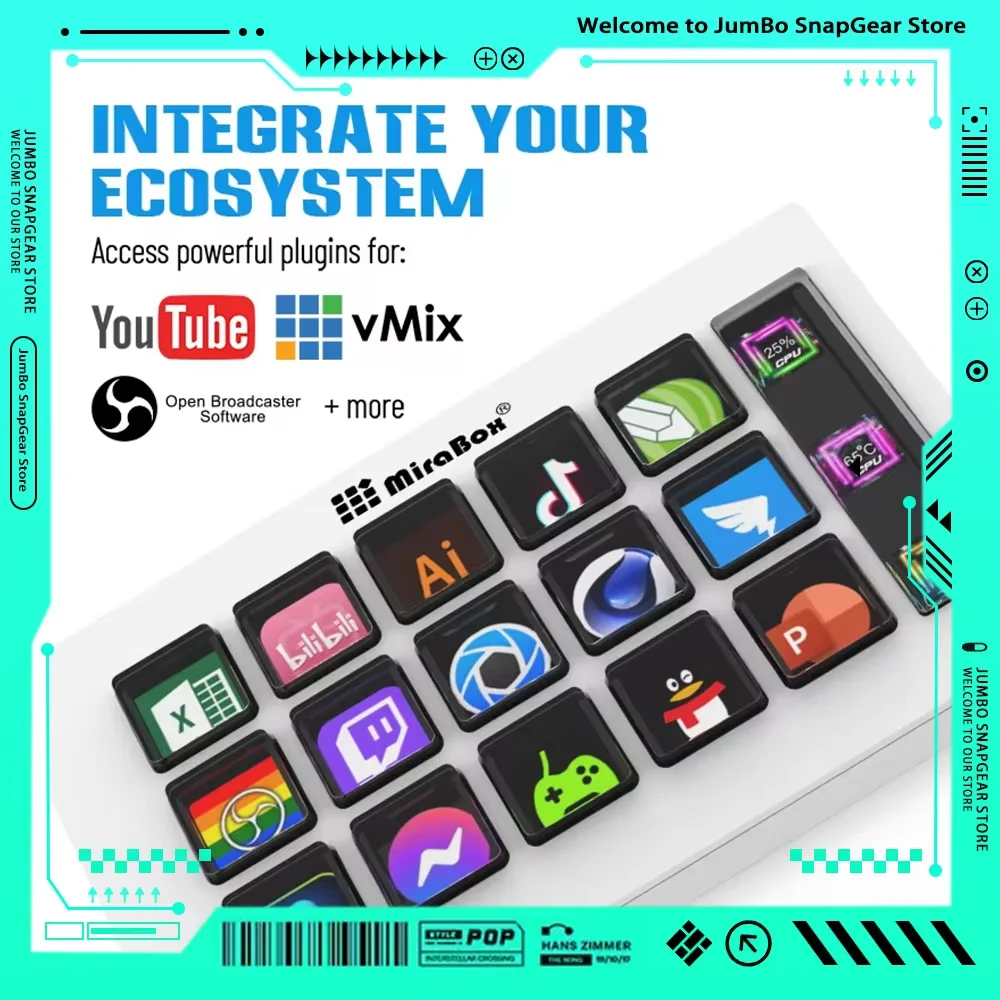 mirabox-streamdeck-293s-controller-da-scrivania-per-studio-10-tasti-console-live-mini-tastierino-macropad-streamdeck