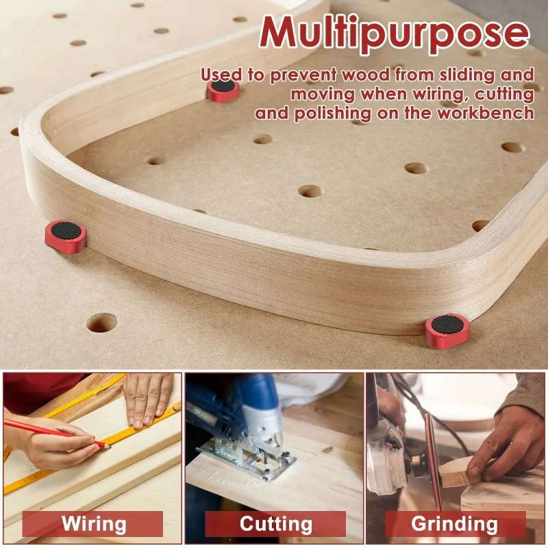 8 قطعة منضدة الوتد الفرامل الكلاب لسان سدادة 19/20 مللي متر سبائك الألومنيوم سدادة ورشة عمل الجدول الحد كتلة أدوات النجارة