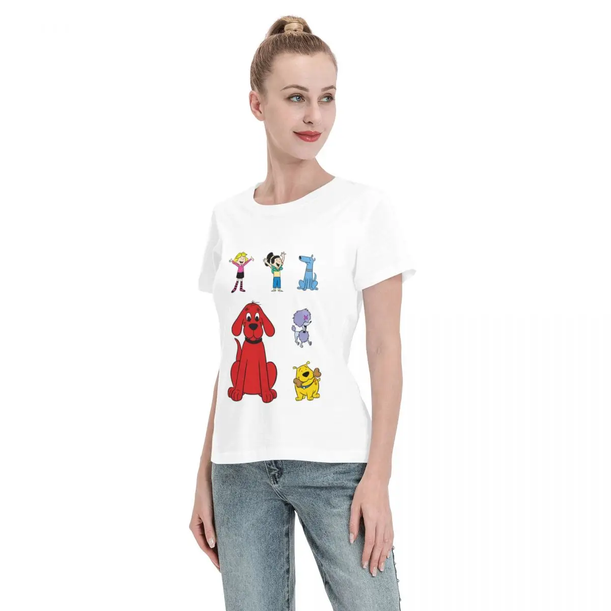 Washable Clifford The Big Red Dog Women's T-shirt Ootd Spring Autumn Top - view 5