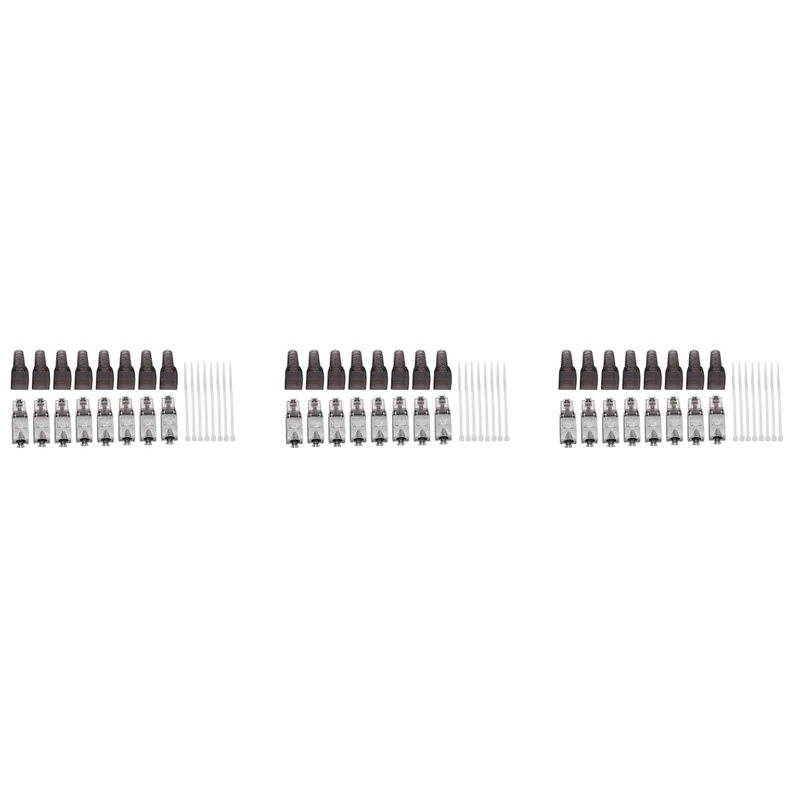 

AB46-24Pcs Tool-Free Shielded RJ45 Cat 7 Termination Plug Cat7 Plug / Cat7 Connector Connectors Modular 23/24AWG-Black