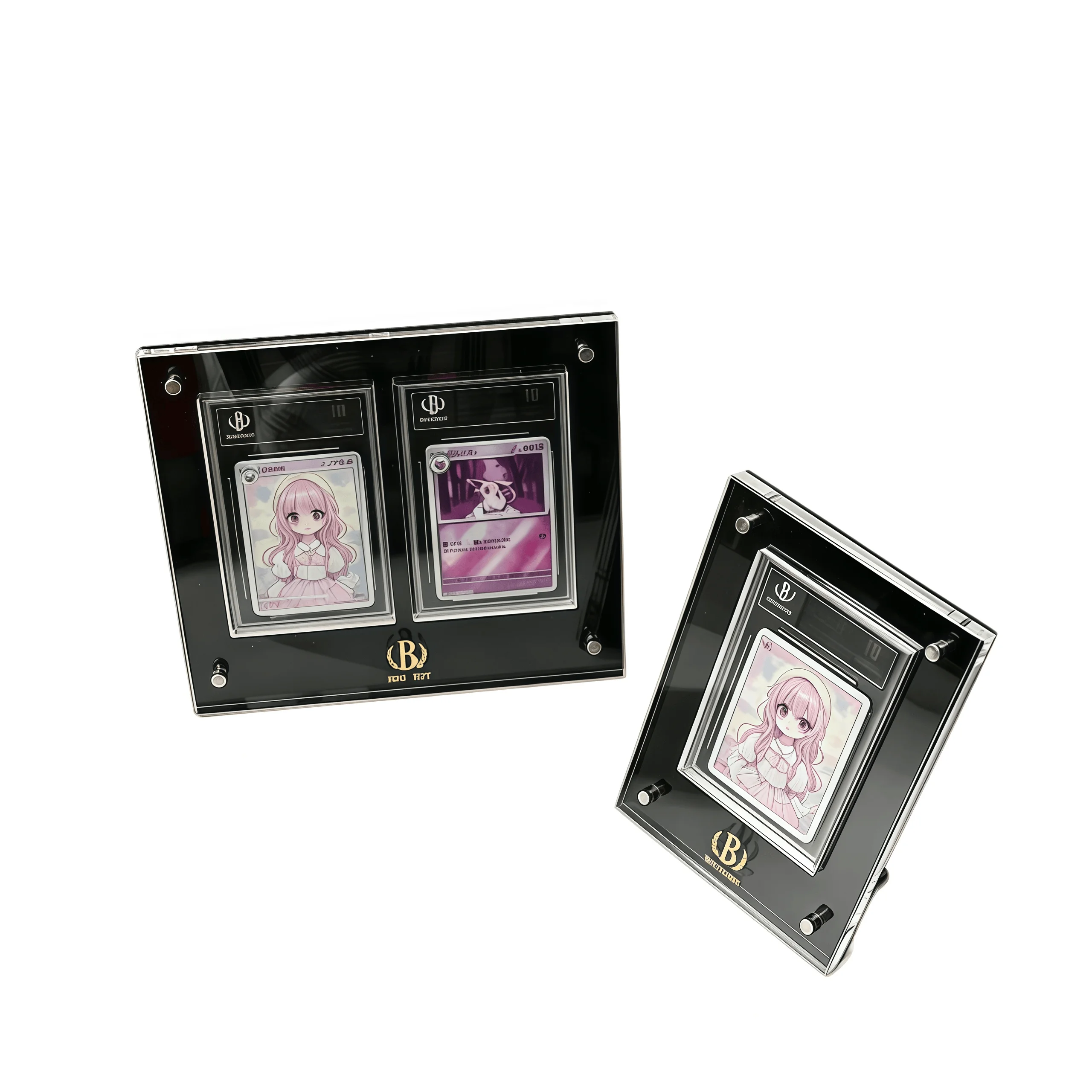 Thick Black Acrylic Card Brick 85×131mm Inner Size PTCG YGO Graded Trading Card Display Holder Collectible Card Storage