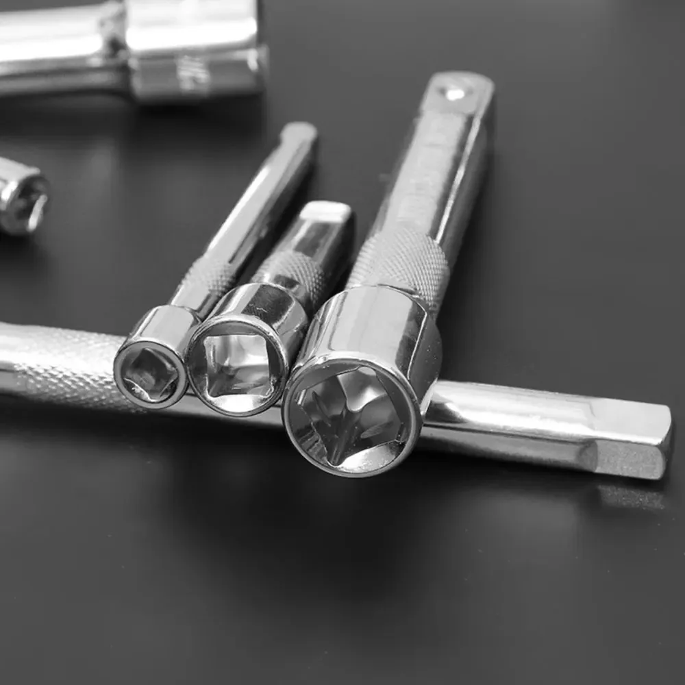 Barra de Extensão para Chave Catraca de Soquete 1/4" 3/8" 1/2" 50/75/100/125/150/250mm, Acessórios de Haste Longa para Conexão de Buchas de Direção