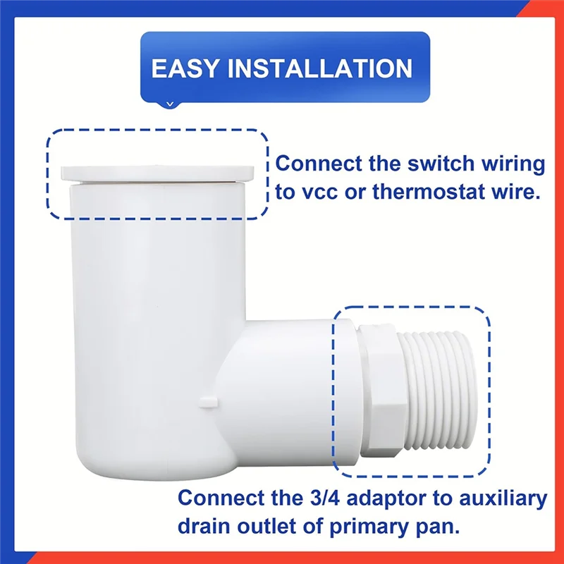 A69M-AC Float Switch(2PCS) For HVAC Drain Pan& Condensate Outlet- SS2 Float Switch Detects Clogged Condensate Drain
