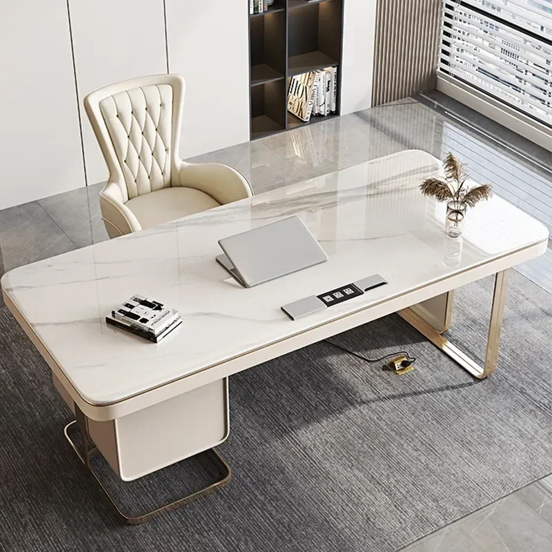 

Writing Table High-end Slate Luxury Modern Office Desks Designer Desktop Office Table And Chair Set Simple Biurko Computer Desk
