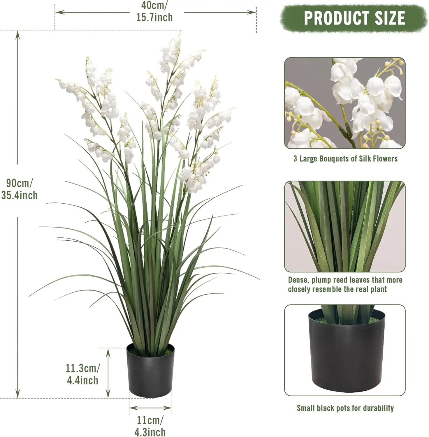 Artificial Tall Grass Plants With Pots 36“ 1 Pack Lily Of The Valley Artificial Grass Home Interior Decorating And Outdoor