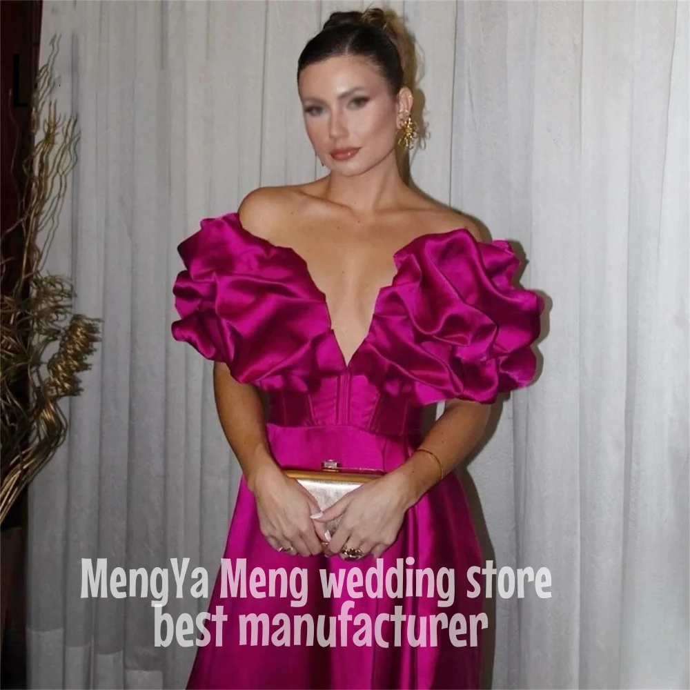 ZHUISHU Dress Evening Satin Line A Three-dimensional Rotator Cuff Elegant Party Long Dress for Formal Occasion Luxury Customized