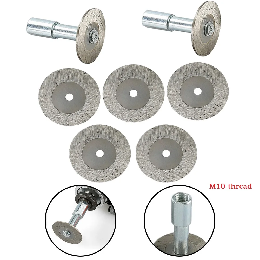 M10 Thread Diamond Cutting Disc With Mandrel Metal Stone Granite Marble Saw Blade For Angle Grinder Rotary Tools