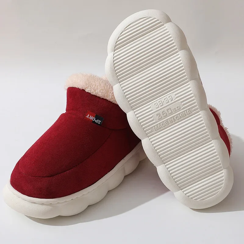 Winter-Damen- und Herrenschuhe 2026: Warme Baumwoll-Hausschuhe für drinnen und draußen, Plüsch-gepolsterte Pantoffeln für Damen – Detail 13