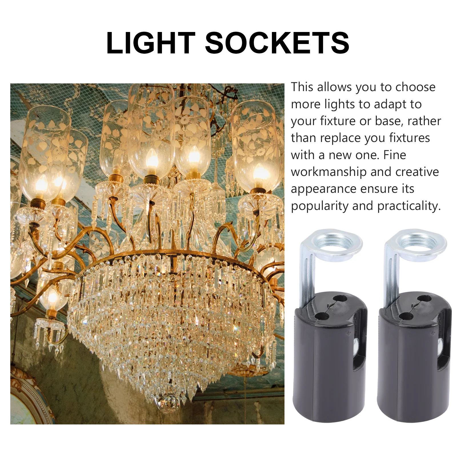 

9 pcs Candelabra Light Socket Lamp Holder Chandelier Base Pendant Fixture Replacement Wall Ceiling Diy Lighting Fixtures