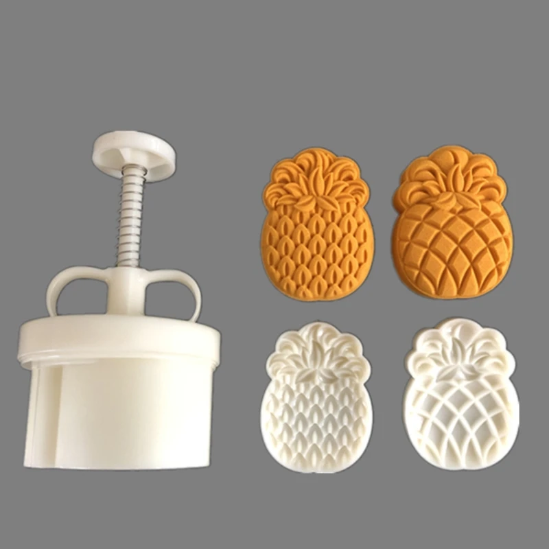 Pineapple Mooncake Mold 25/125g Mould Cutter Hand Pressure Baking Gadget for DIY Dessert Cutter Pastry Decoration DropShipping