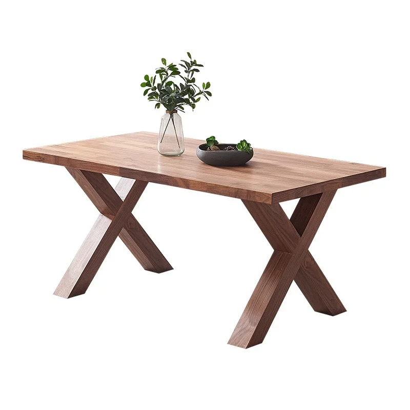 #Nordic Solid Wood Multifunctional Six-person Long Dining Table Chair Combination for Living Room Restaurant Homestay Reception