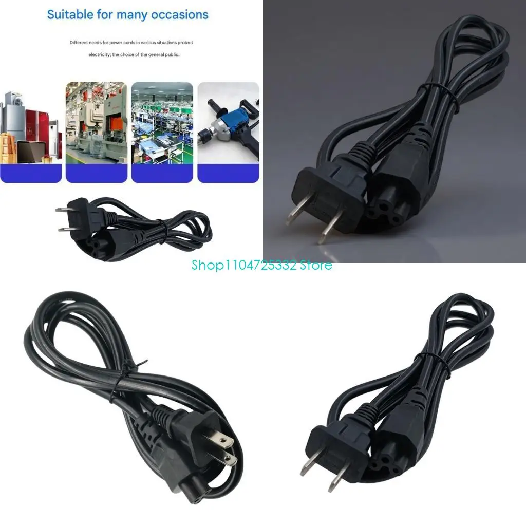 P5EA Flexible 2 Prong Laptop Charging Cable Reinforced Metal Construction Fast Charging Technology Small Portable Design