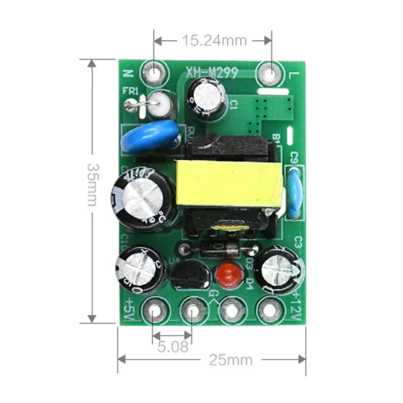 Mini AC-DC Converter AC110V 220V to DC 12V 0.2A+5V Module Board