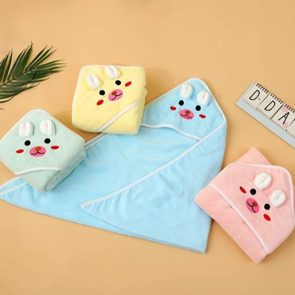 Coral Fleece Toddler Thin Bathrobe Super Soft Highly Absorbent Infant Bath Towel Large Size Cartoon Patterns Baby Blanket Home