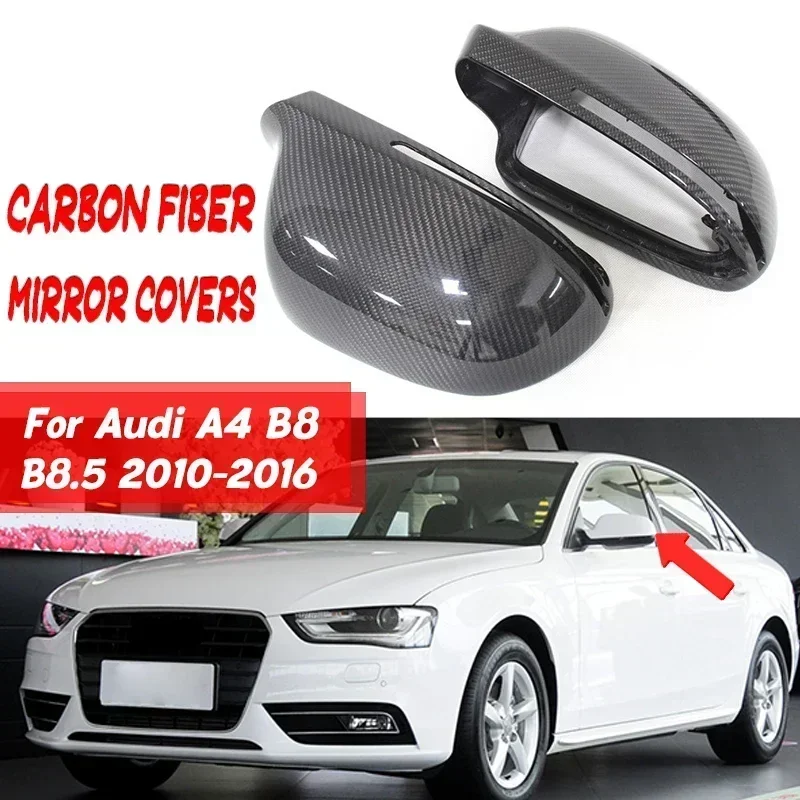 

Real Carbon Fiber Car Side Mirror Cover Replacement RearView Mirror Cap Cover For Audi A4 B8 A4 B8.5 Without/With Lane 2010-2016