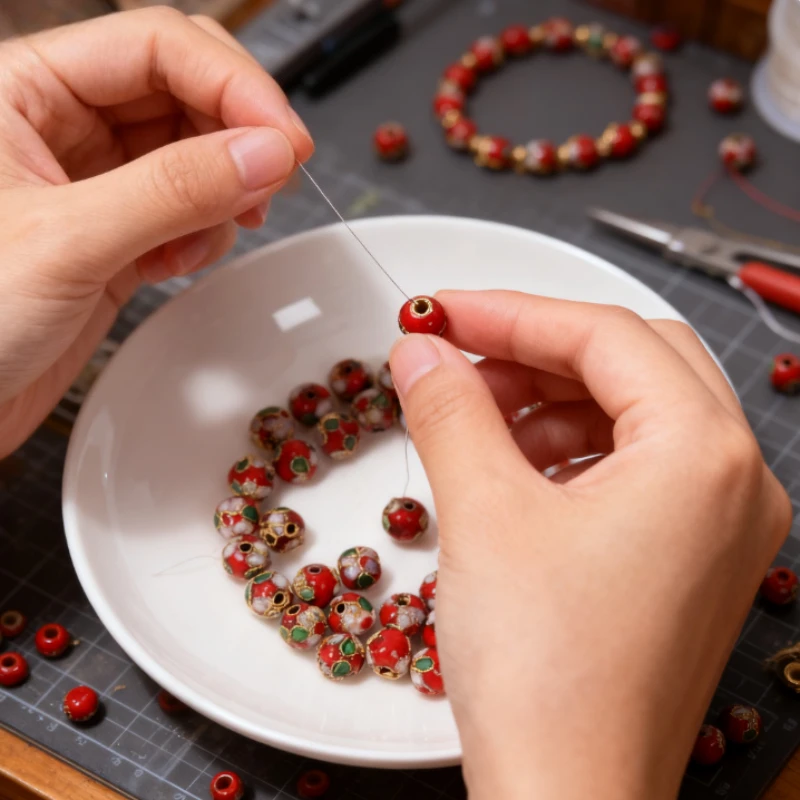 

20pcs 8mm filigree round bead copper body cloisonnenamel high-temperature firing traditional handmade beauty handmade production