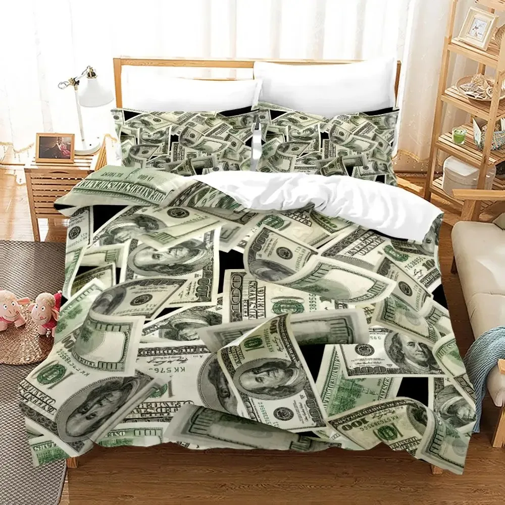 

Dollars Bedding Set 3D Print Banknotes Duvet Cover Home Textiles Single Twin Full King Size With Pillowcases Dropshipping
