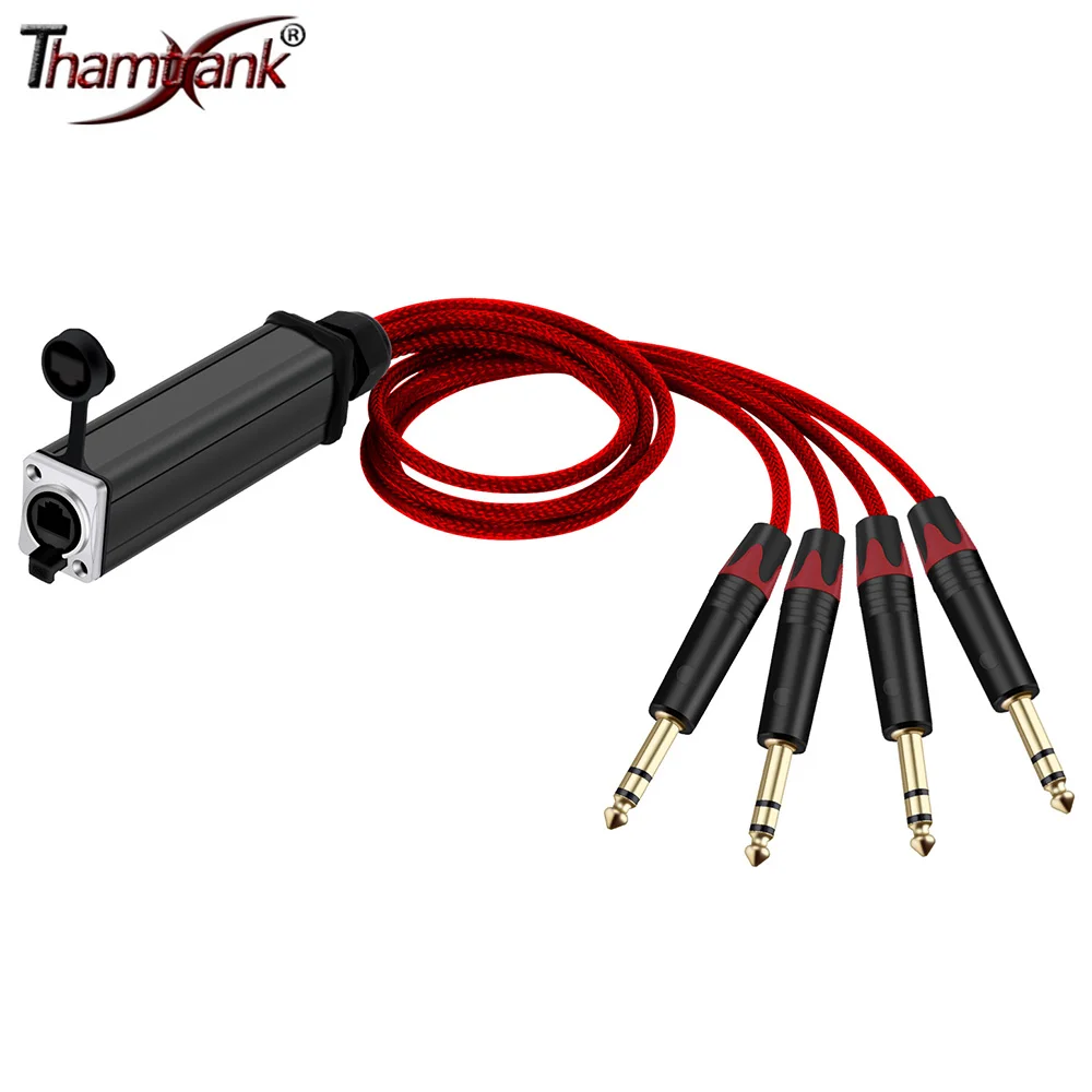 

RJ45 to 6.35mm 3Poles Stereo 1/4 Inch 6.3mm Male Jack Plug Connector Audio Cable Extender for MIC Stage Recording Studio Mixer