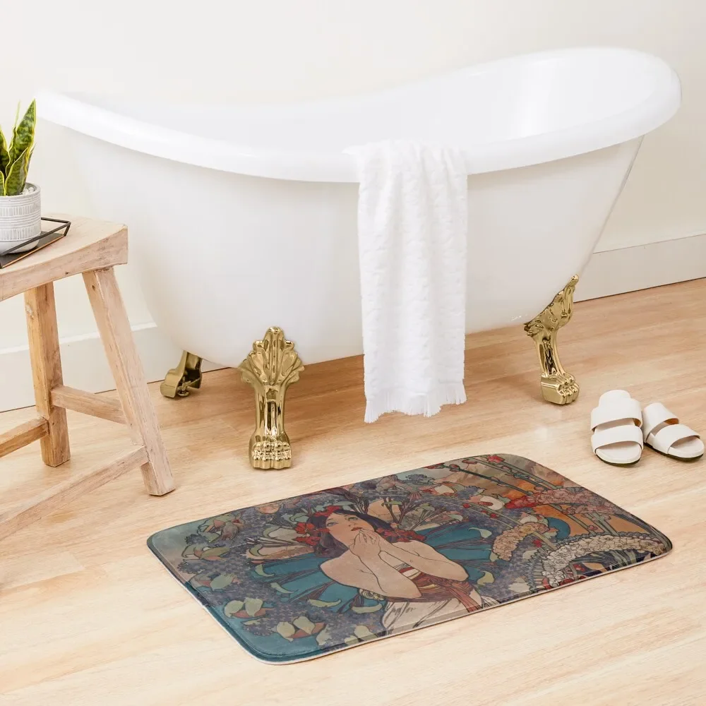 MONACO - Monte Carlo - Alphonse Mucha luxurious holidays poster Bath Mat For Toilet Sets Of Bathroom Accessories Mat