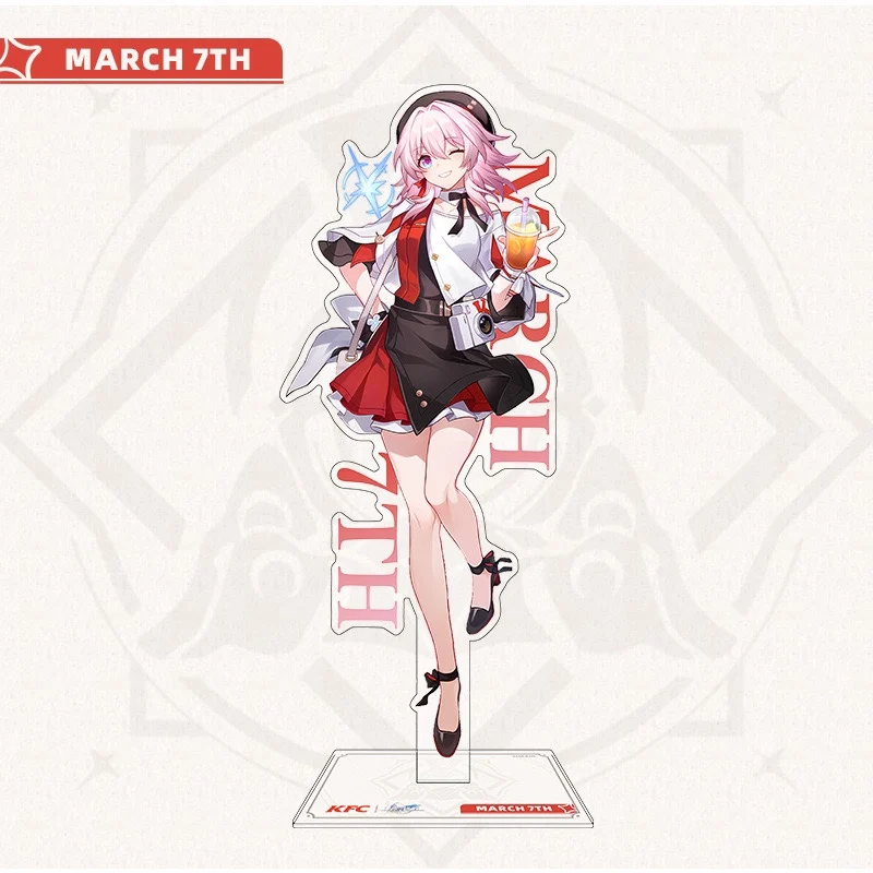 2024 Anime Honkai: Star Rail KFC Jointly Acrylic Stand Card Pendant Metal Badge Transparent Card Laser Ticket Dan Heng March 7th