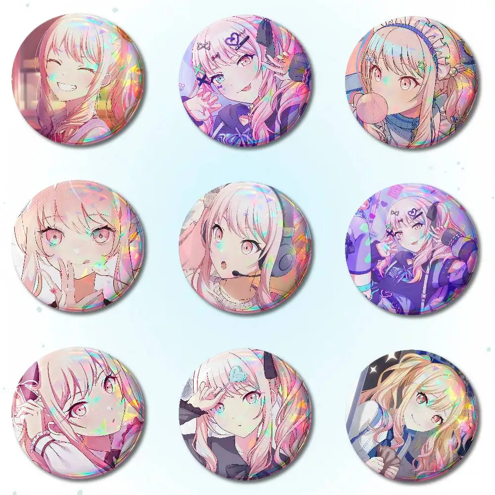 P-Project SEKAI  Game Akiyama Mizuki Badges Round Brooch Cute Cartoon Idol Cosplay Badges DIY Backpack Clothing Jewelry Pins