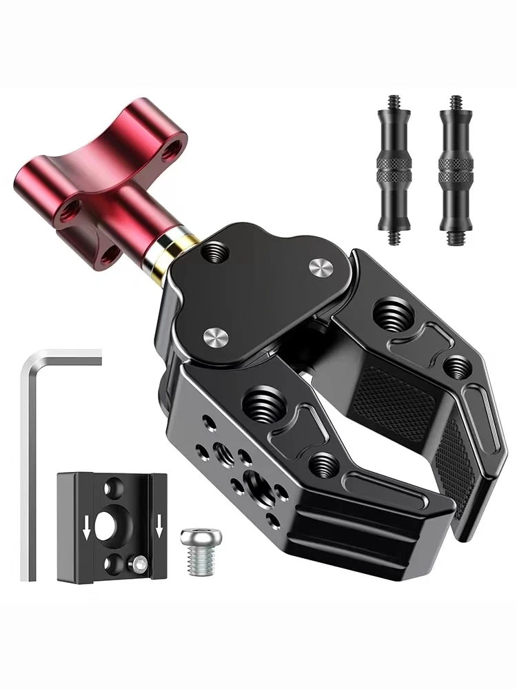 Large metal crab clamp camera holder, fill light expansion bracket clip, motion camera clip, camera accessories