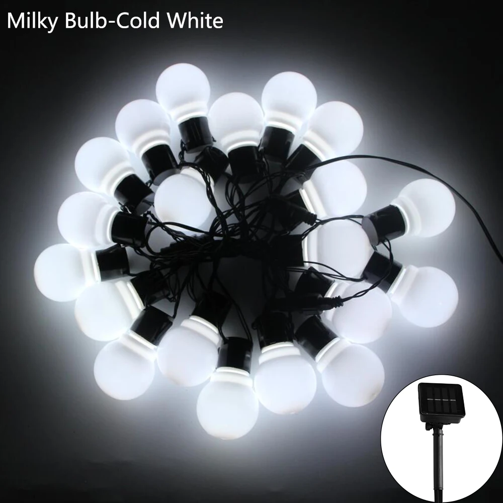 5/7/12M LED Globe Solar Fairy Lichtslingers Lamp Kerst Garland Straat Bruiloft Lampen Buiten Voor Party Vakantie tuin Patio