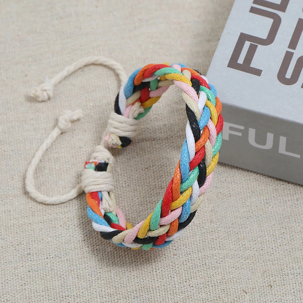 

12 Pcs Rope Bracelet H made Adjustable Sliding Knot Closure Women Jewelry Couples Braided Colorful Wax Line Woven