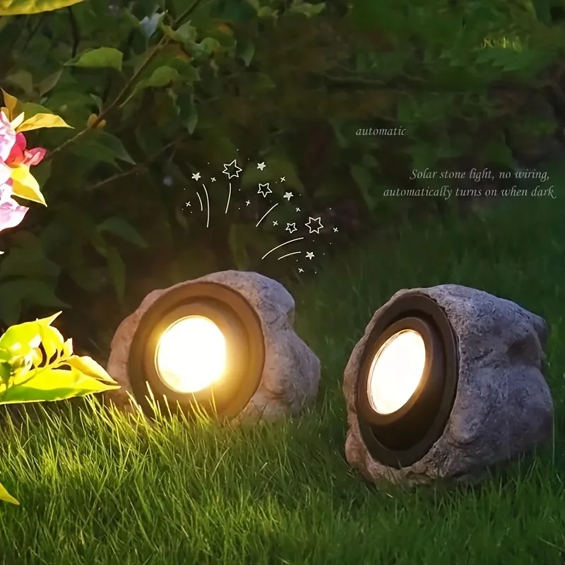 

Rock Solar Spot Lights Solar-Powered Stone Garden Lamp for Outdoor Pathway Yard Christmas Lawn Decor Waterproof Landscape Light