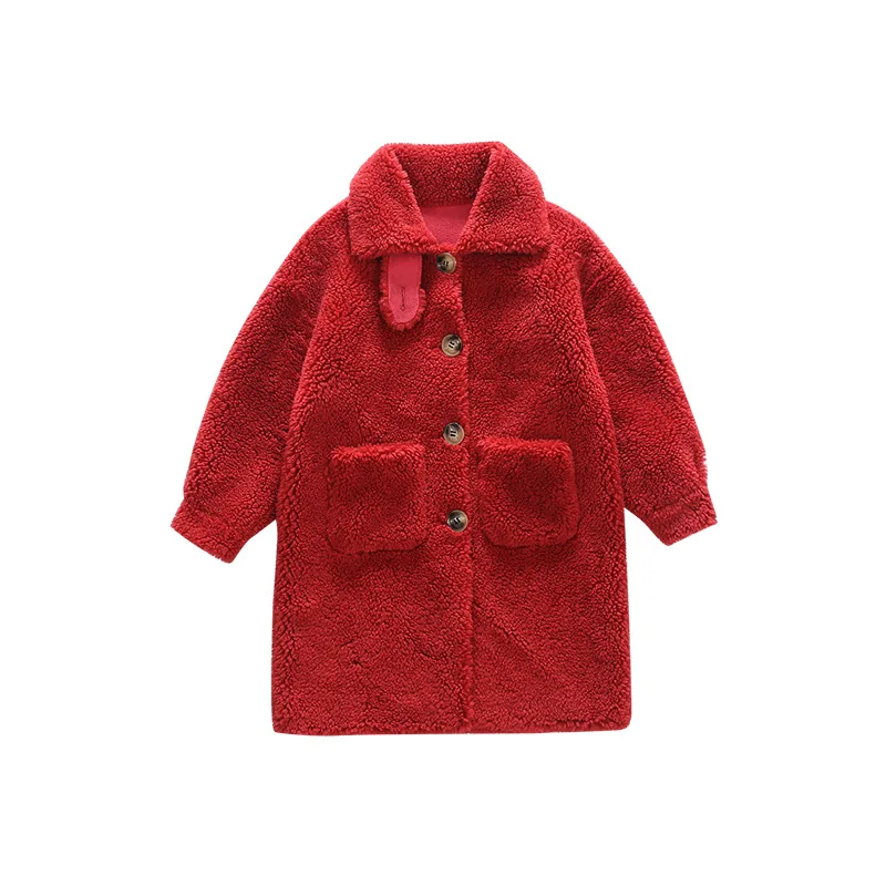 Girls Winter Coat Thick Warm Fashion Fur Outerwear for Kids Fashion Loose All-match Teenage Children Clothes 10 12 13 14 Years