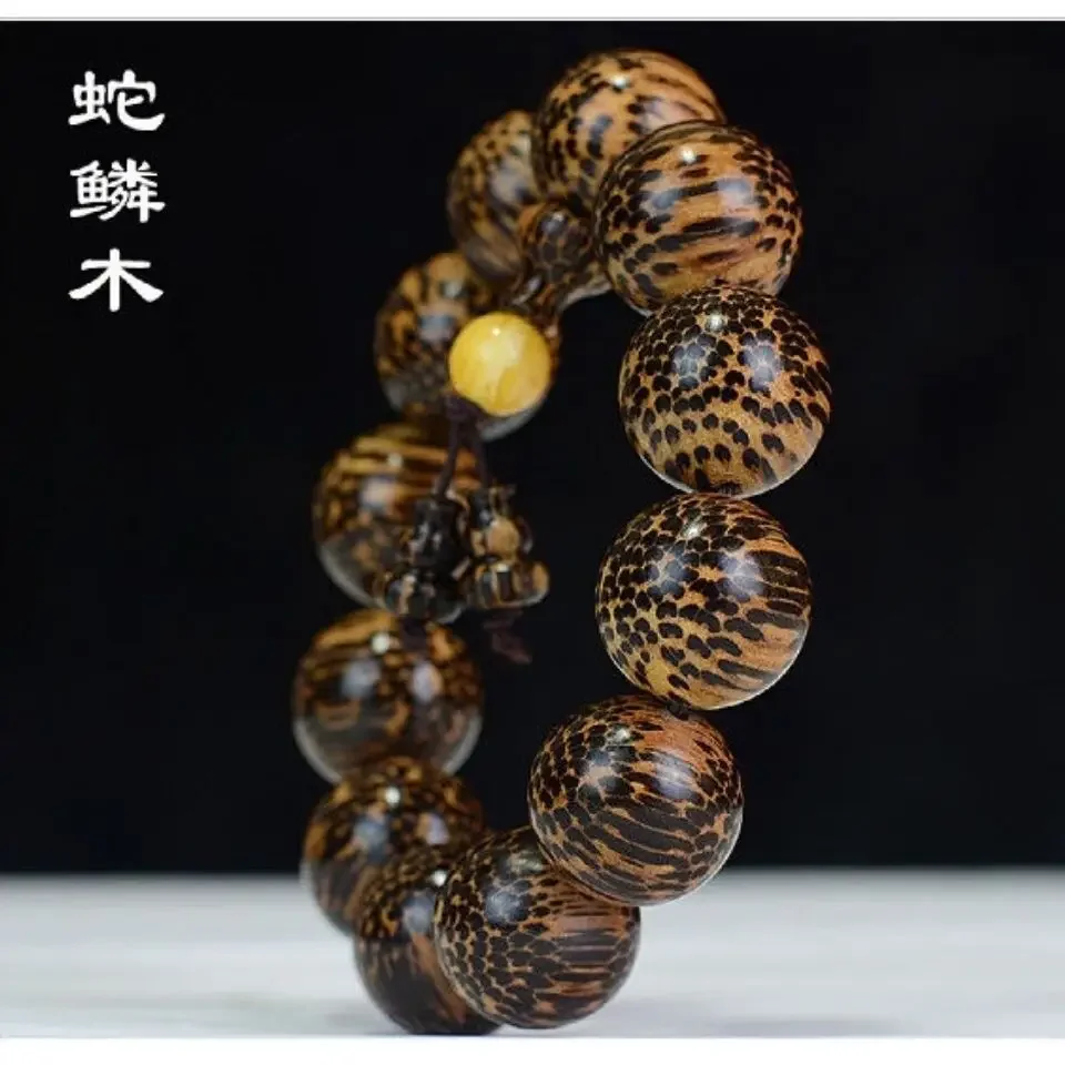 ثعبان مقياس خشبي 20 بوذا حبة سوار ثعبان نمط الغراب نمط سجل حبة المسبحة موضة اللعب الرجال والنساء HandString