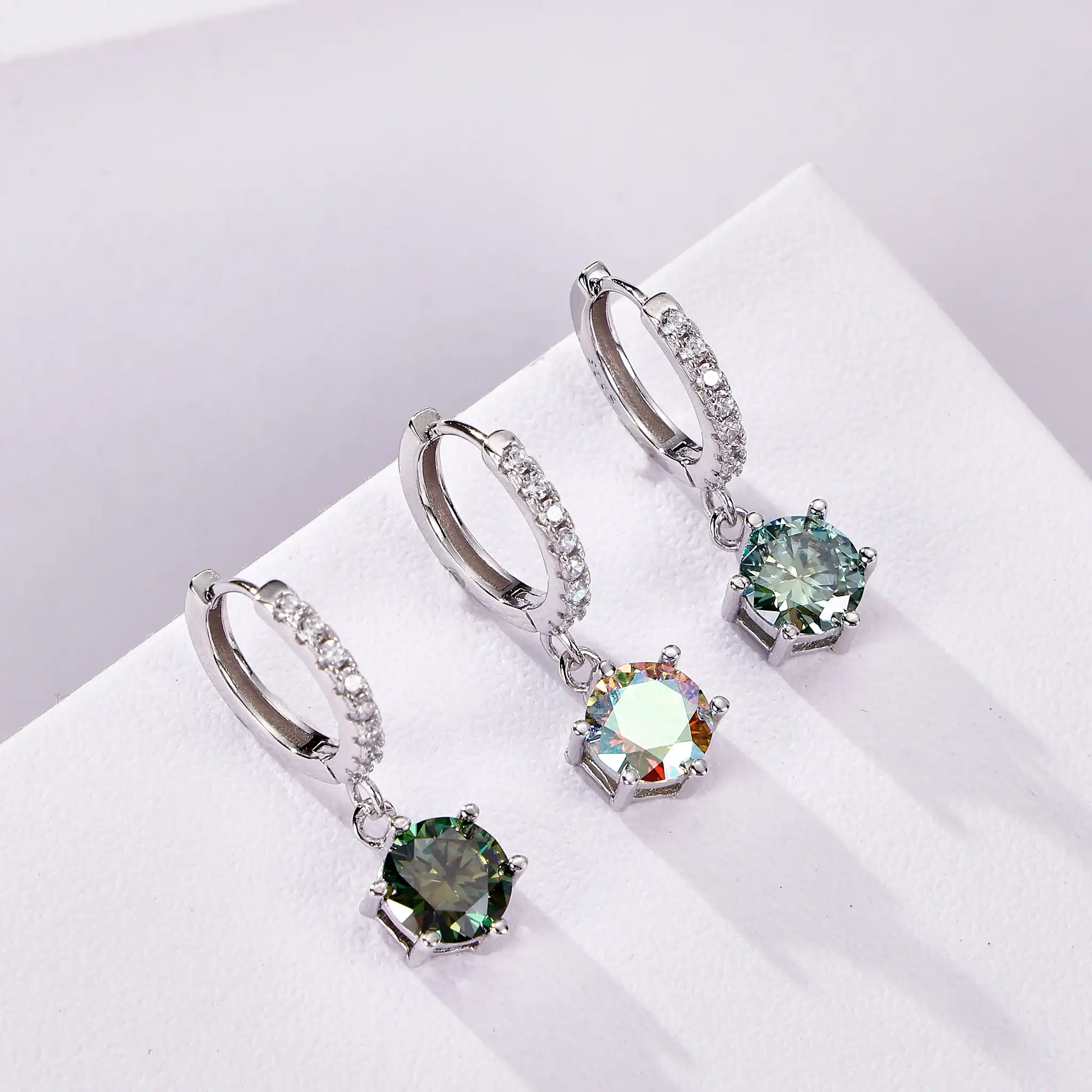 925 Sterling Silver 1 Carat Moissanite Drop earrings for charm lady Engagement female dating party fine Jewelry dating gift