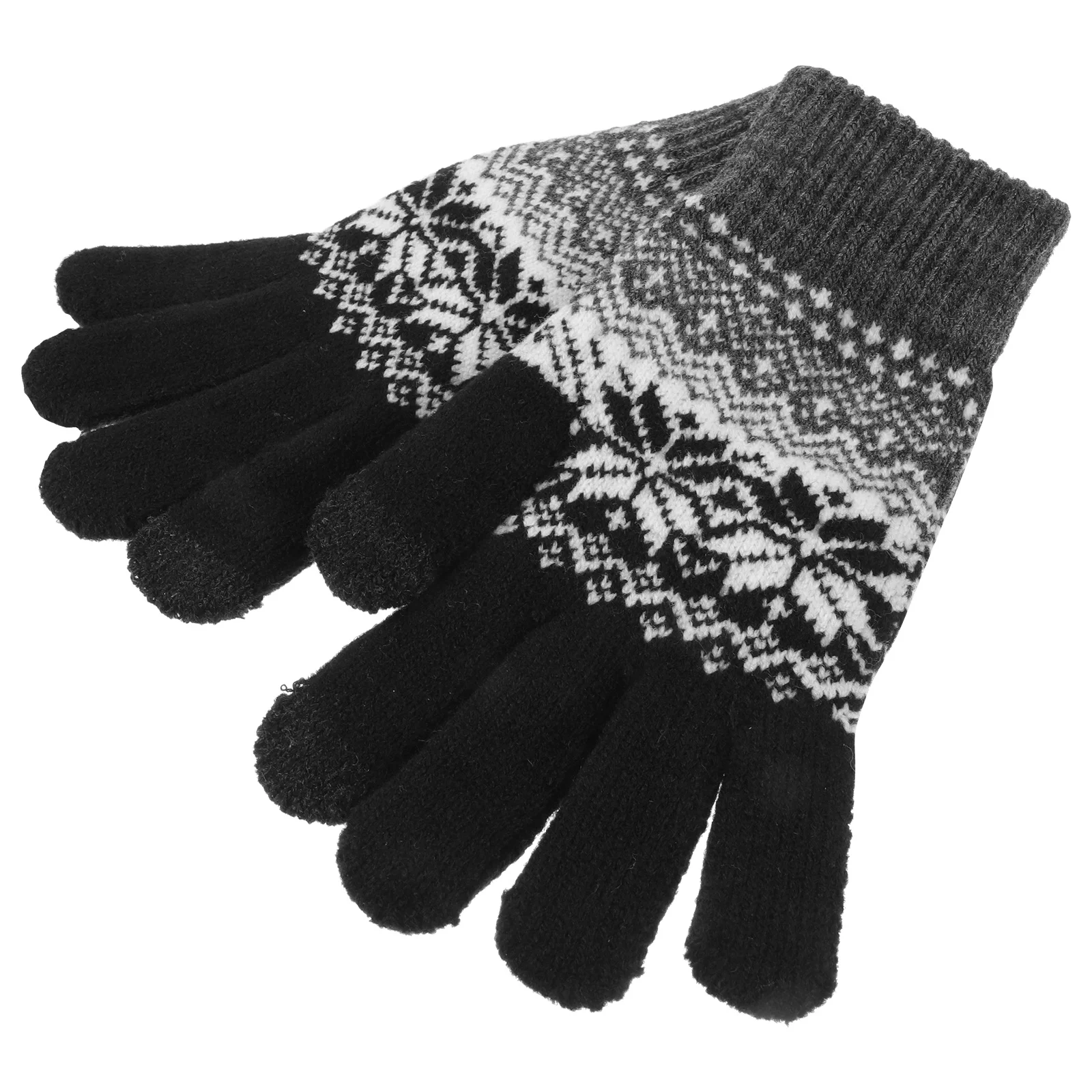 

1Pair Touchscreen Winter Gloves Thickened Knitted Warm Full Finger Windproof Gloves for Men Women Cold Weather Cycling