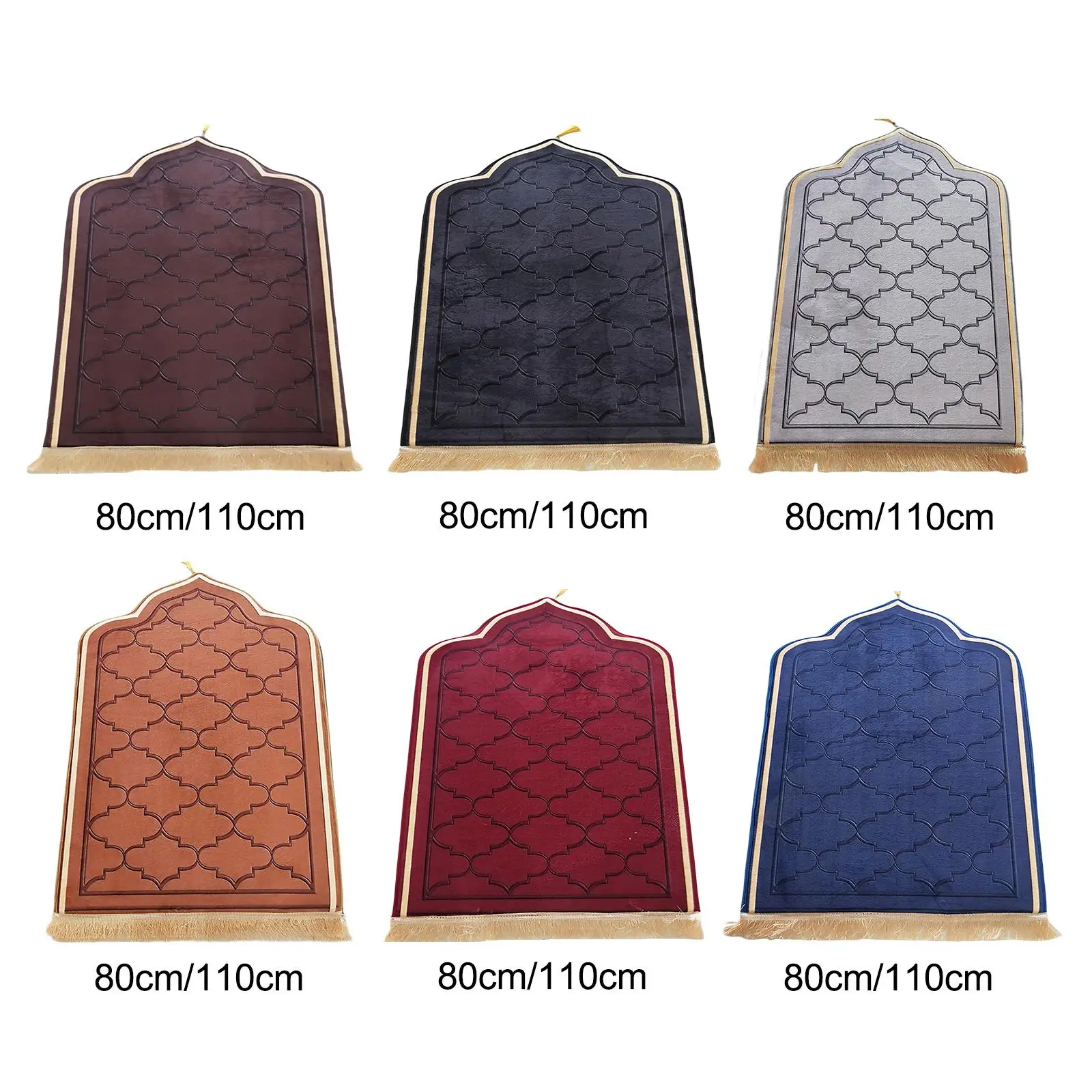 Portable Prayer Mat with Elegant Design Thick Durable Polyester Fiber Rug for Muslims Teens Kids Father Day Gift