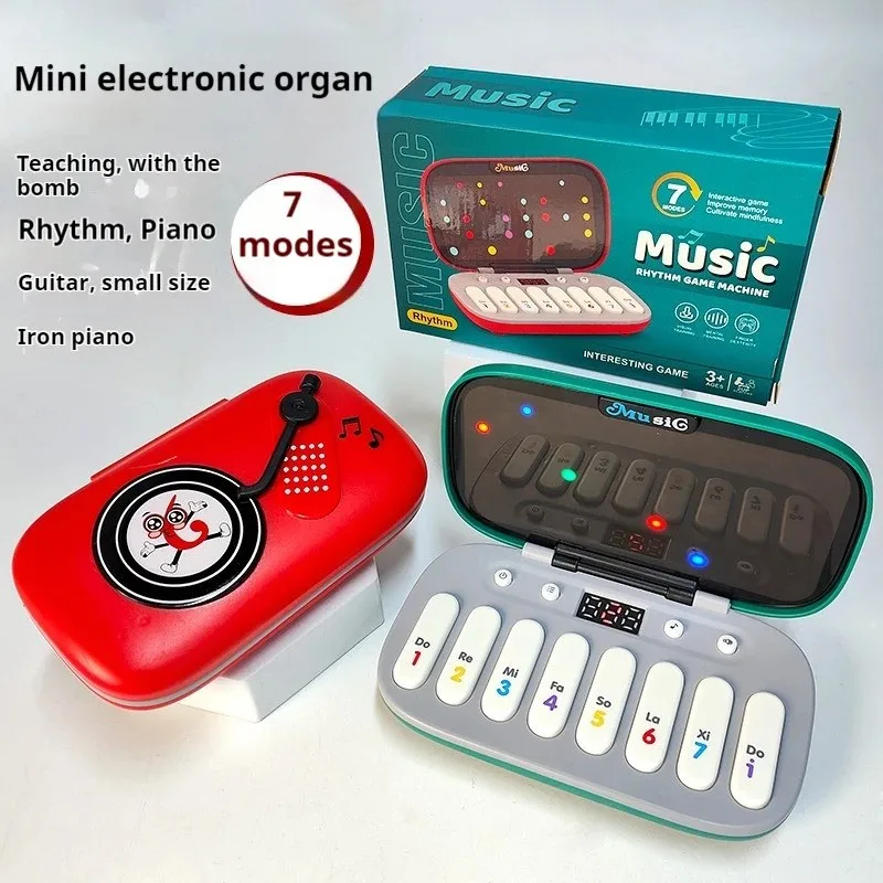 Electronic Music Rhythm Puzzle Game Machine Light Up Sensory Fast Push Organ Montessori Educational Travel Toy