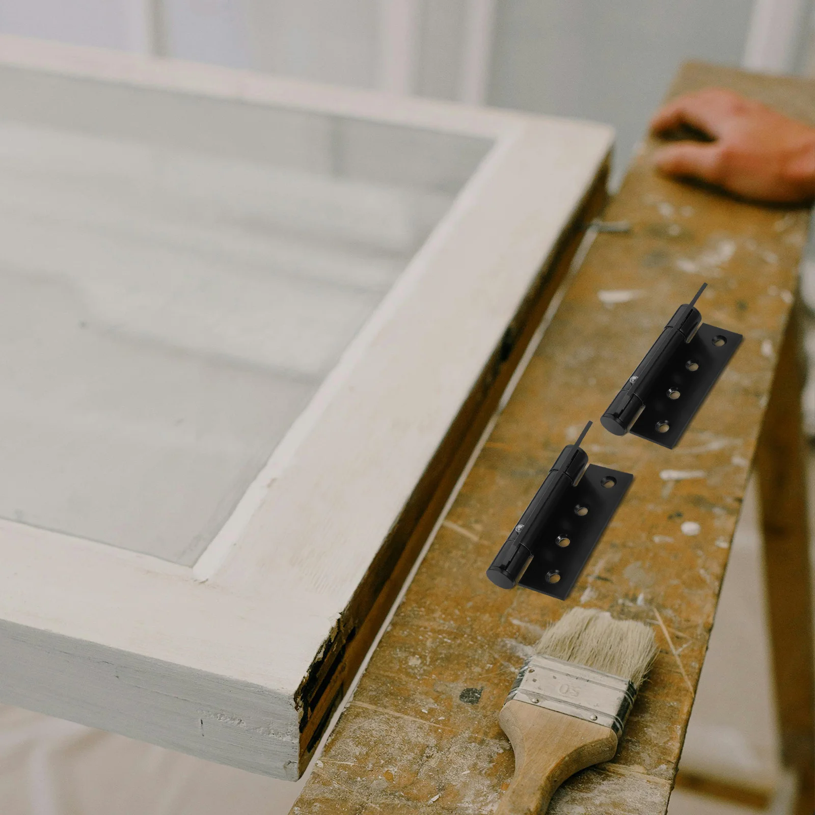 

2Pcs Self Closing Door Hinge Aluminum Alloy Heavy Duty Stable Performance Auto Close Hinges for Interior Exterior Doors