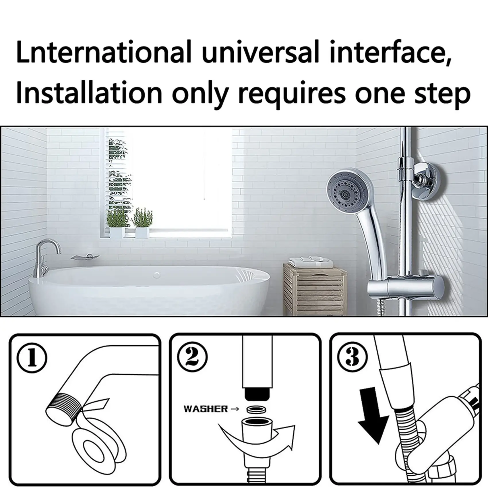 

Душевая насадка BAAJ-2X, душевые насадки высокого давления, универсальный регулируемый ручной душ, подходит для ванной комнаты, гостиницы, тренажерного зала