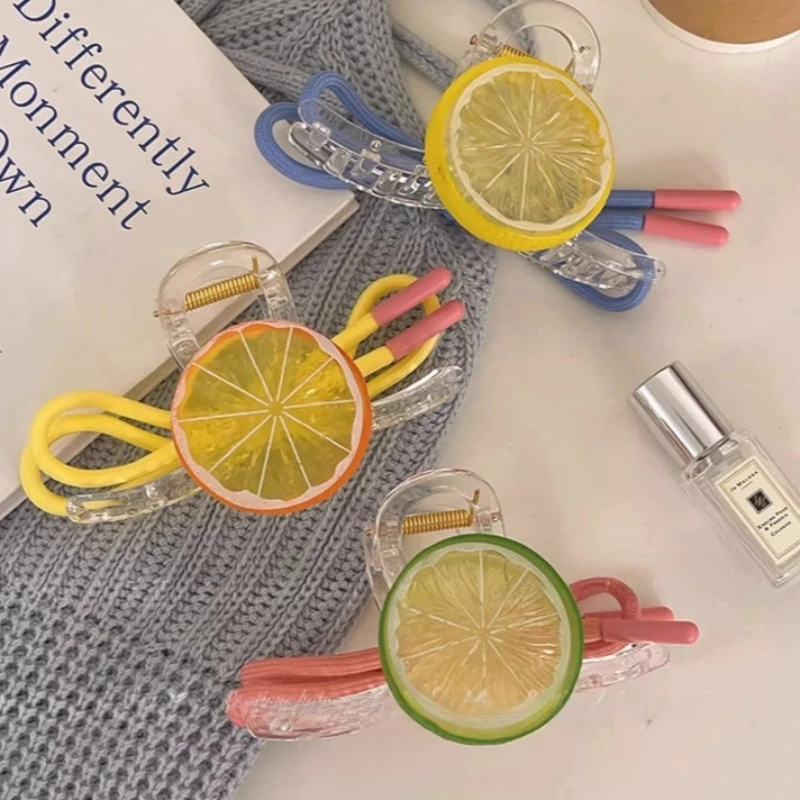 Haarklammer für Frauen Zitronengelbe Haarspangen Niedliche Schleife für den Hinterkopf Boho Haaraccessoires Süßer Minimalistischer Sommerstil – Detail 10