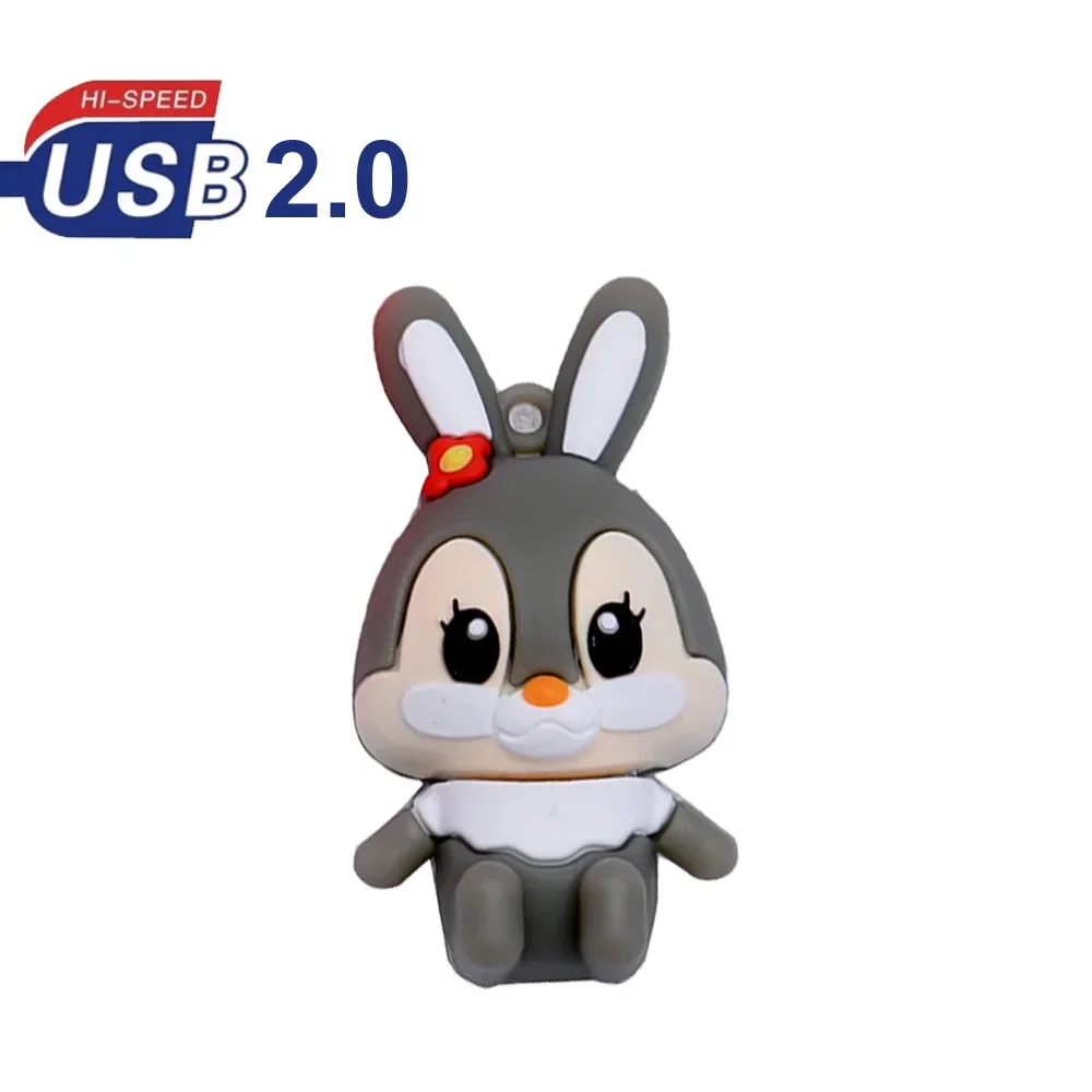 New Cartoon USB Flash Drive 128GB 64GB Cute Rabbit Pen Drive 32GB bear U Stick 16GB Pendrive 8GB Penguin cat Memory Stick  gift