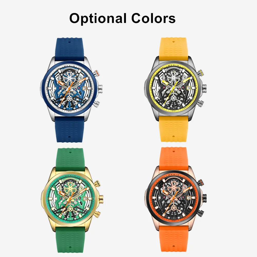 MEGIR ماركة ساعات رجالية موضة الرياضة كوارتز ساعة اليد مقاوم للماء مضيئة الهاتفي تاريخ ساعة الذكور عادية كرونوغراف Relogio