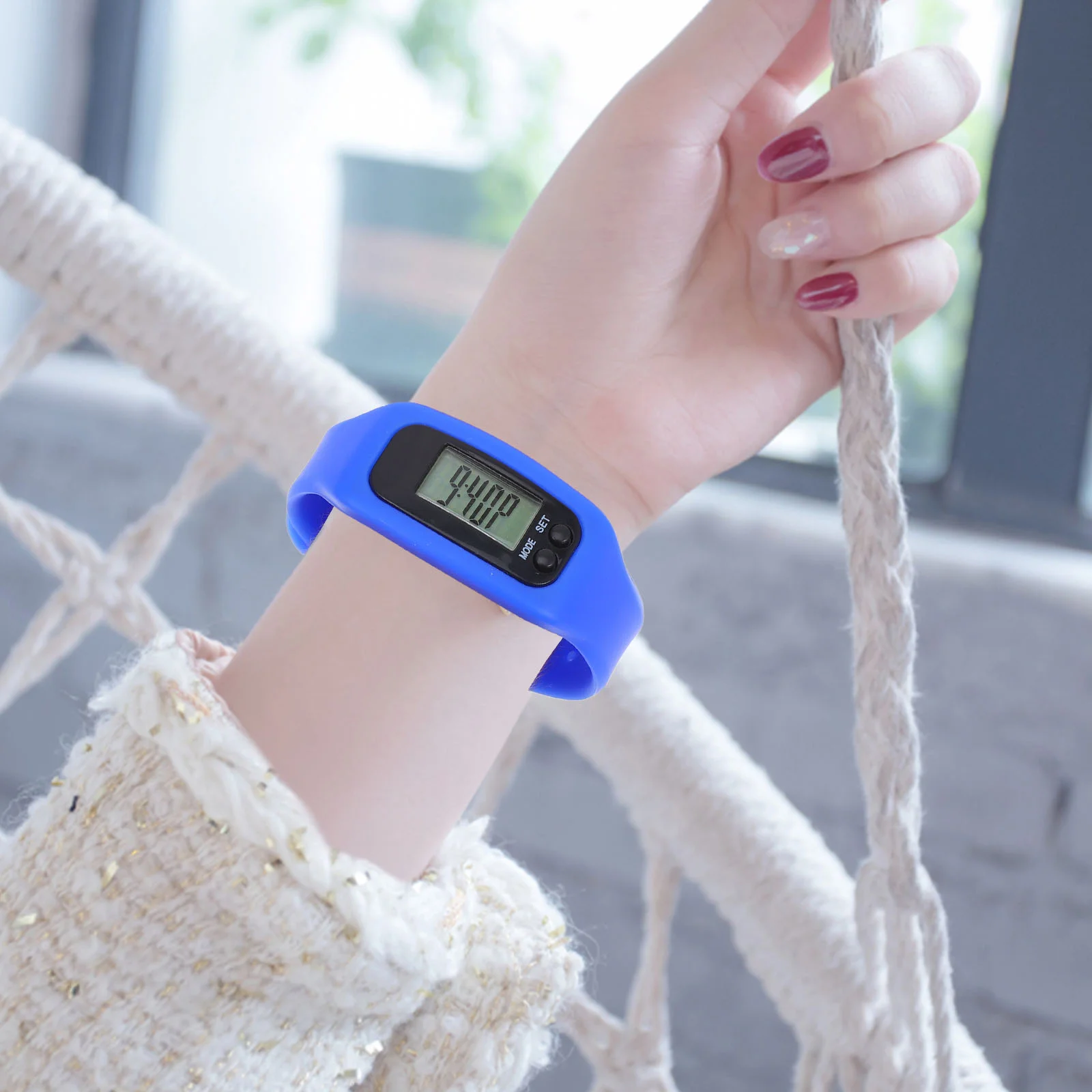 Jam tangan pintar anak, gelang silika Gel Pedometer serbaguna untuk anak-anak