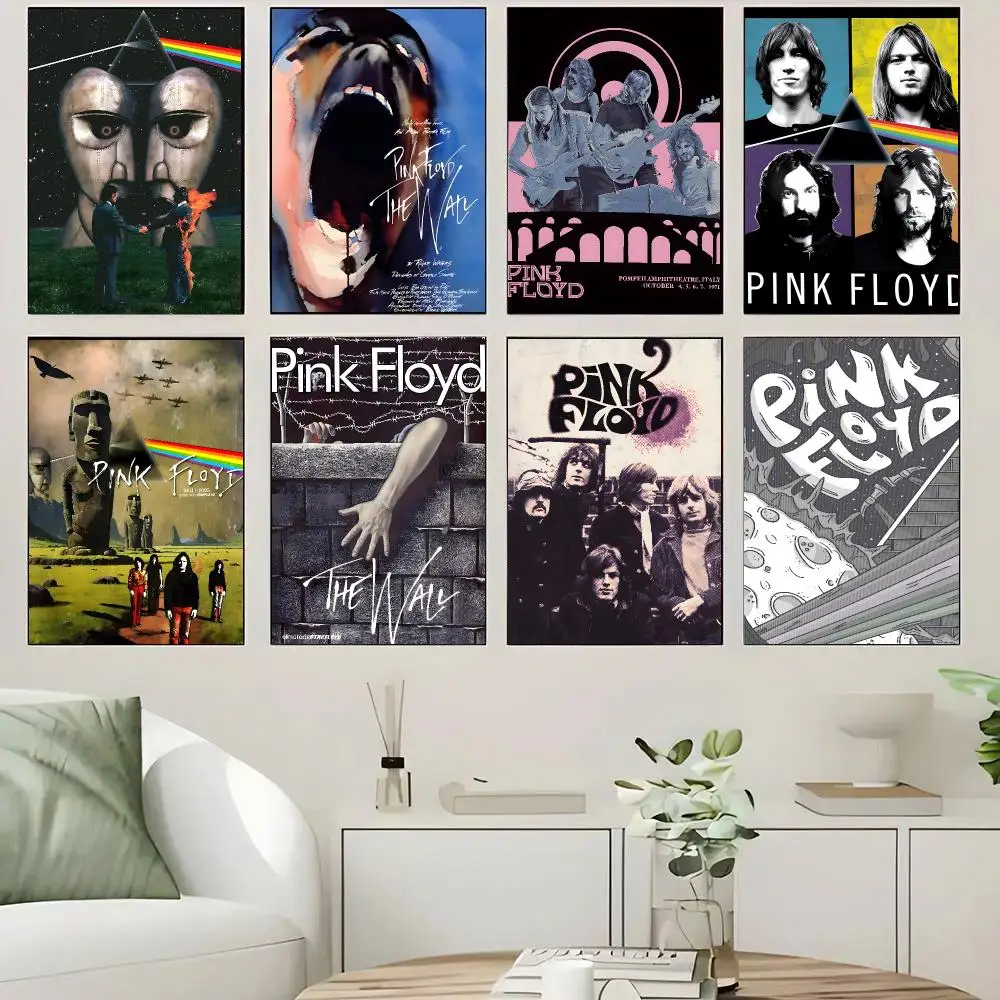 Pink Floyd band Poster Self-adhesive Advanced Aesthetic Printing Paper Wall Art for Living Room Home Decor