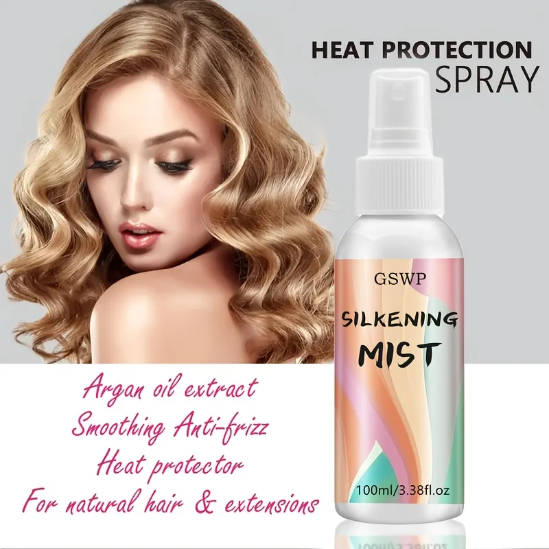 GSWP Silky Hair Spray Is a Leave-in Treatment with Heat Protection, a Pleasant Fragrance, and Leaves Hair Smooth and Shiny.100ml
