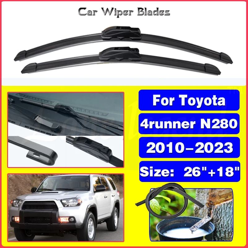 

Wiper LHD Front Wiper Blades For Toyota 4runner N280 2010-2023 Windshield Windscreen Window Car Rain Brushes 2020 2021 26"+18"